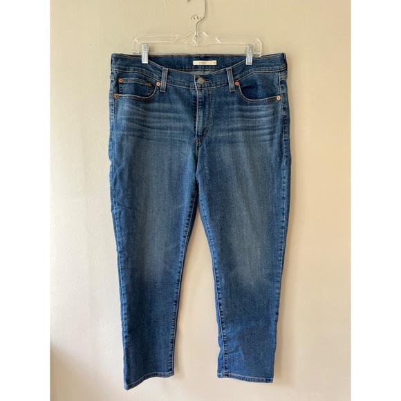 Levis Sz 33 Boyfriend Jeans Denim Pants Mid Rise Relaxed Fit Stretch Tapered Leg - Picture 2 of 9